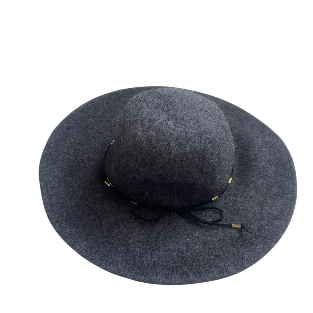 My Basic Wool Gray‎ Boho Women's Hat with Black Band Detail size L